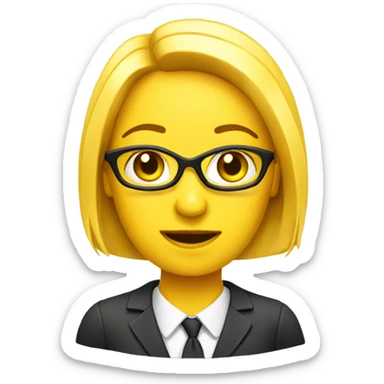 yellow female that looks like a banker with euros sticker