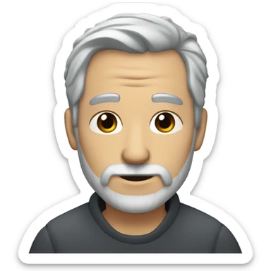 Sigma male with beard and a little gray hair and mid taper freeform sticker