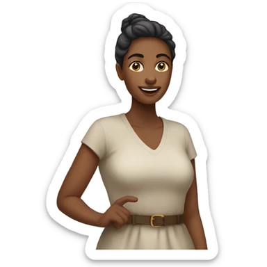 mulher com a mão nas costas sticker