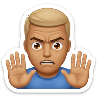 Angry man saying please stop talking  sticker