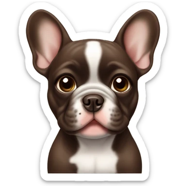 Chocolate French bulldog puppy sticker