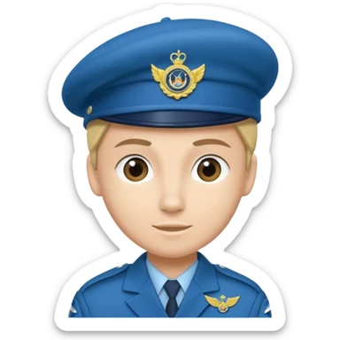 air cadet beret that’s blue and has the badge pin sticker