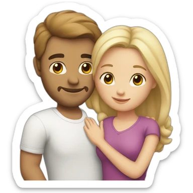 White Couple hugging each other sticker