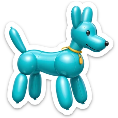 Balloon dog electric bright white turquoise sticker