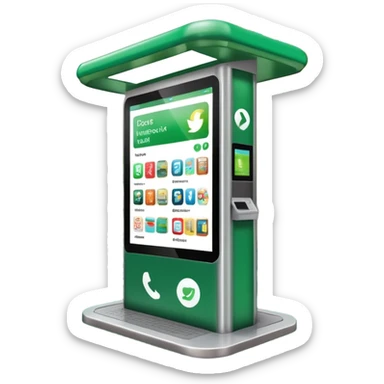 Digital Kiosk + green interface + public info, Street Advertisements. sticker