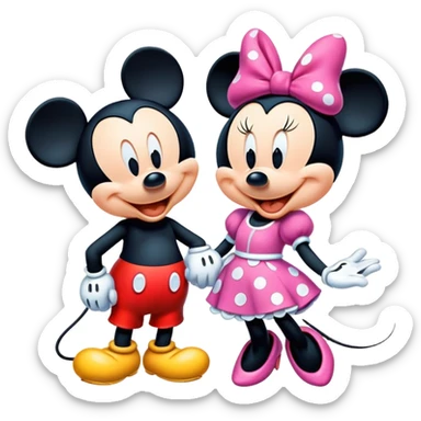 Mickey and Minnie mouse sticker