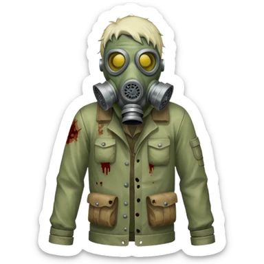 Zombie in gas masks sticker