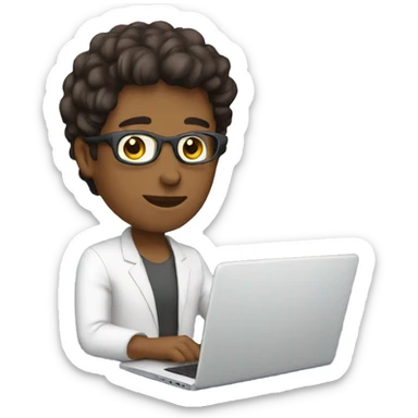 freelancer using laptop sticker