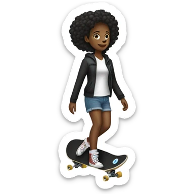 Black woman skateboarding wearing converse sticker