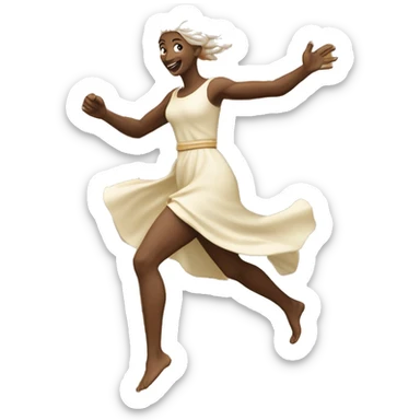French wheat harvest goddess, sprinting with large stride and arms outstretched sticker