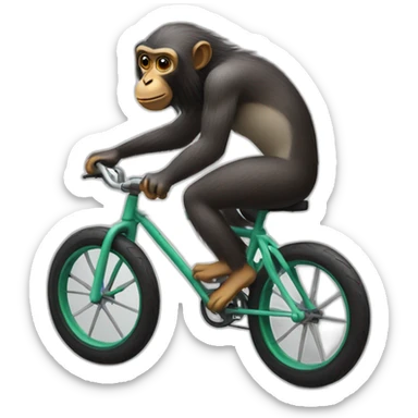 mandril ryding a bike sticker
