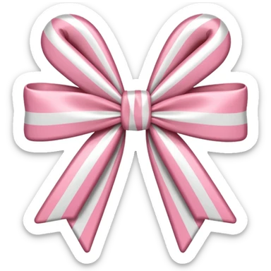 candy cane bow shape with in light pink with a satin bow sticker