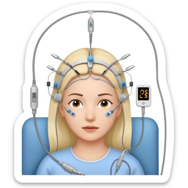 woman sleeping polysomnography sleep test with electrodes attached to head sticker