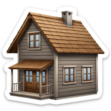 saman çatılı ev sticker