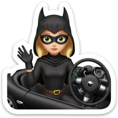 Bat Girl driving too fast in the country  sticker