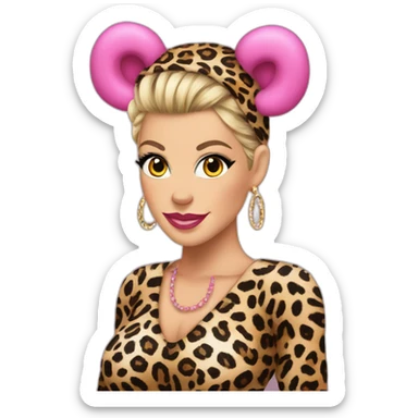 P!nk in leopard costumes with leopard headband sticker