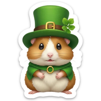 hamster wearing a leprechaun hat sticker