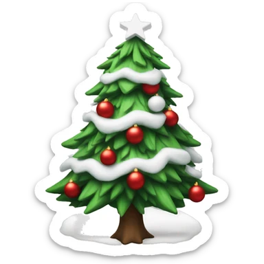 Christmas tree with white and red decorations sticker