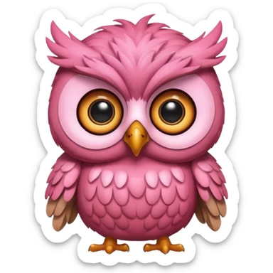image of a pink owl sticker