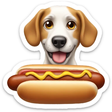 Dog pooping a hot dog sticker