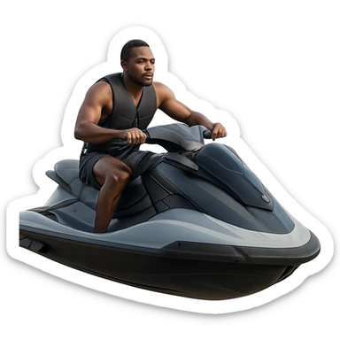 black man on a jet ski sticker