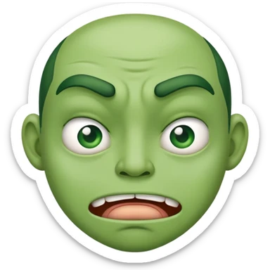 disgusted face with green tint sticker