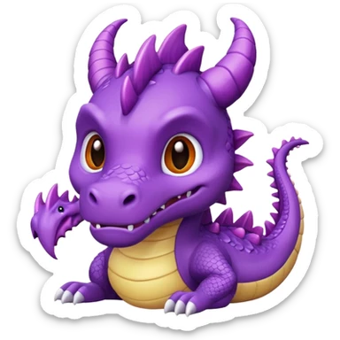 purple dragon, simple, cute sticker