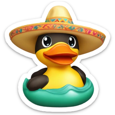 Rubber duckie in a sombrero sticker
