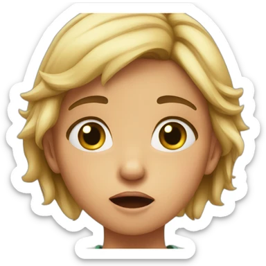 Young girl in shock saying no sticker