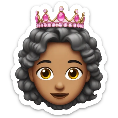 A pink frijol wearing a tiara sticker