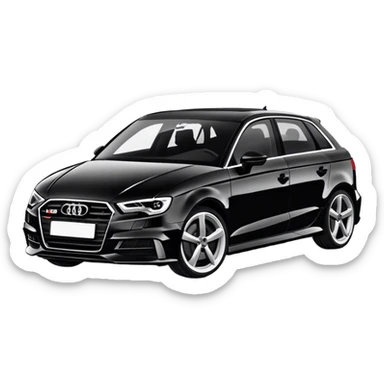 black audi A3 s line sticker