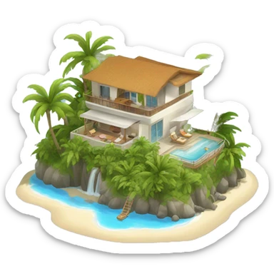 private island villa luce sticker