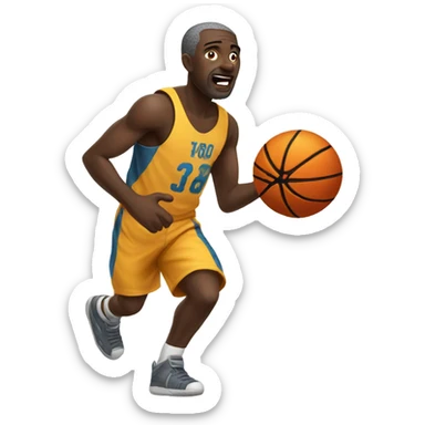 African man playing basketball sticker