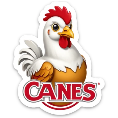 Raising Canes logo with chicken mascot sticker