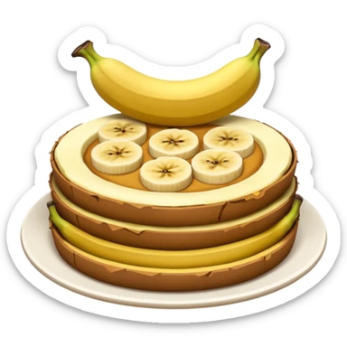 Panquecas em um prato redondo com rodelas de banana sticker