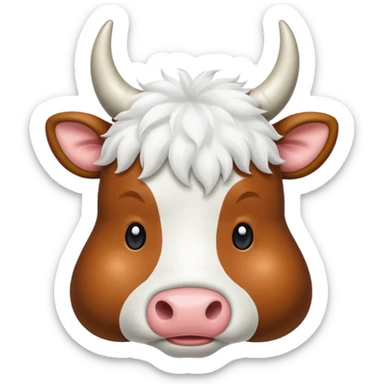 white cow tail sticker