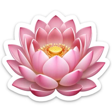 Soft pink lotus flower with a gentle inner glow sticker
