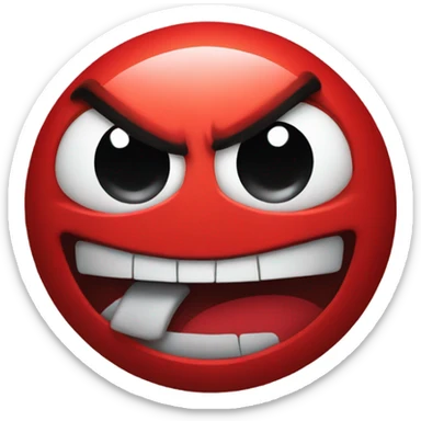 Red angry smiley face sticker