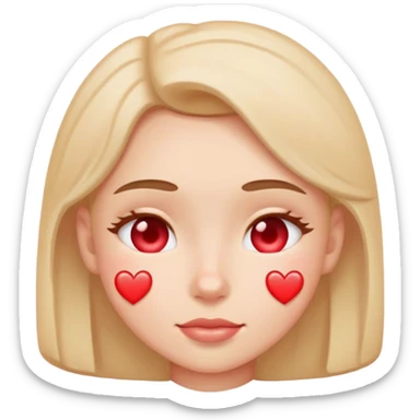 Classic emoji blushing and in love  sticker