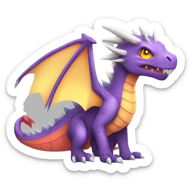 Kawaii Edgy Bright Dragon Pokémon Fakemon full body sticker