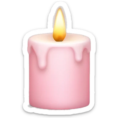 pale pink christmas candle with holy sticker