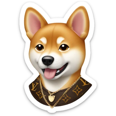 Shiba Inu wearing Louis Vuitton  sticker