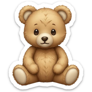 Beige teddy bear sticker