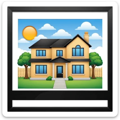 real estate site. A pc with houses that is for sold or rent sticker