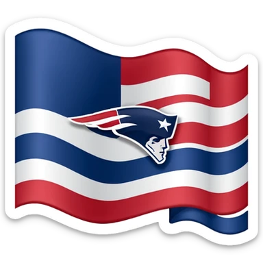 New England Patriots on a flag sticker