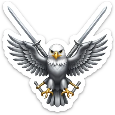 Silver eagle with crossed sabers sticker
