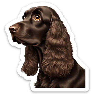 dark brown working cocker spaniel sticker