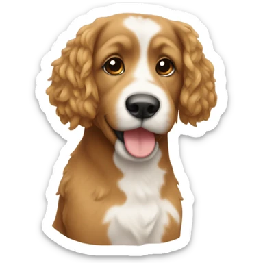 Small tan Burna doodle named Willow sticker