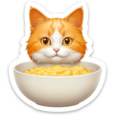 The kitty is making scrambled eggs. sticker
