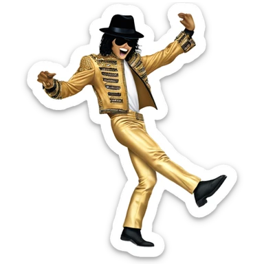 Michael Jackson performing Scream in his gold outfit at the 1997 HIStory World Tour in Munich. sticker